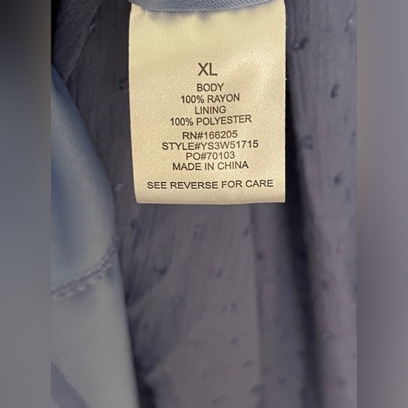 Lucky Brand Embroidered Boho Dress NWT XL Swiss Dot Blue with Tassels - Picture 7 of 11